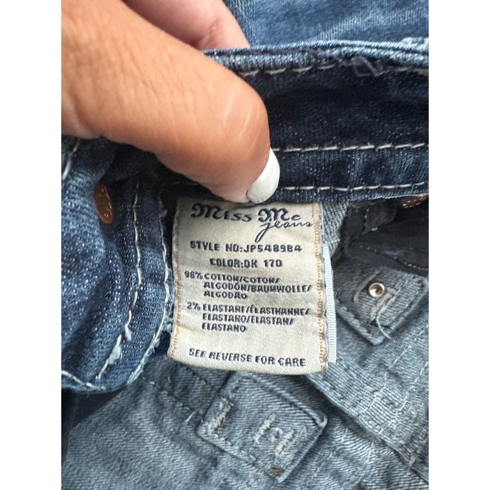 Miss Me Bootcut Jeans Embellished Pockets Dark Wash Denim Womens Size 27 - Picture 7 of 10